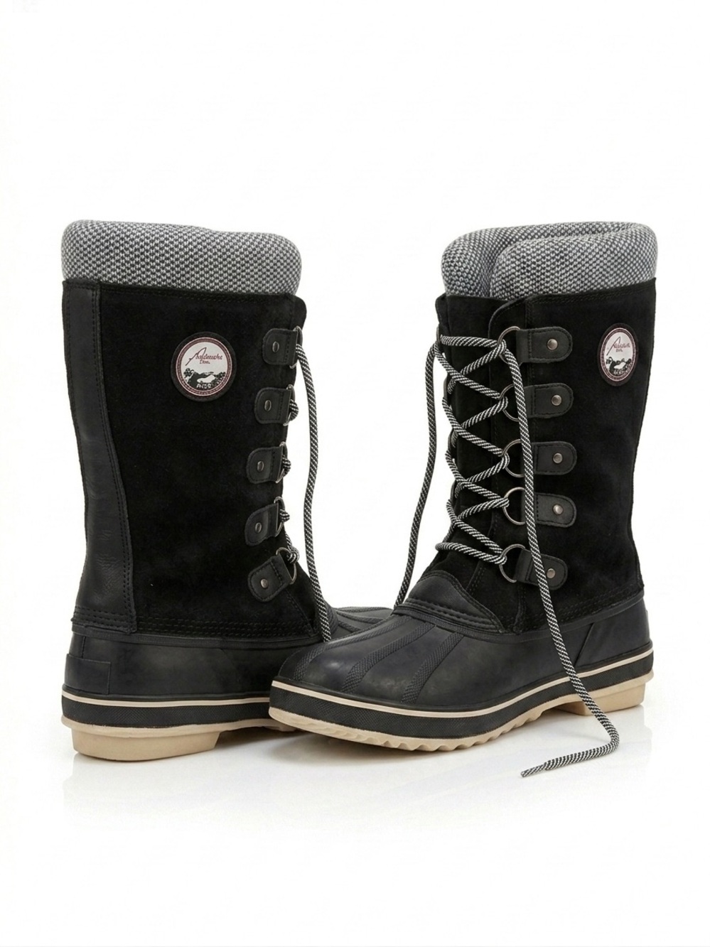 3M Thinsulate Black and Tan Cold-Weather Lace-Up Boots